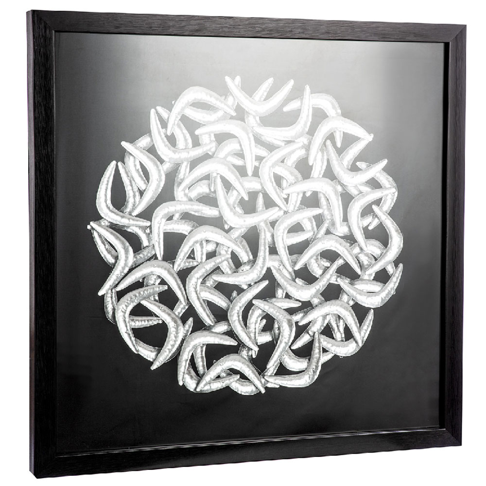 Omvara Fiberboard Nexus Wall Art in Silver and Black