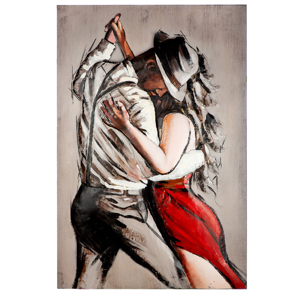 Omvara Metal Couple Dance Wall Art in Multicolour