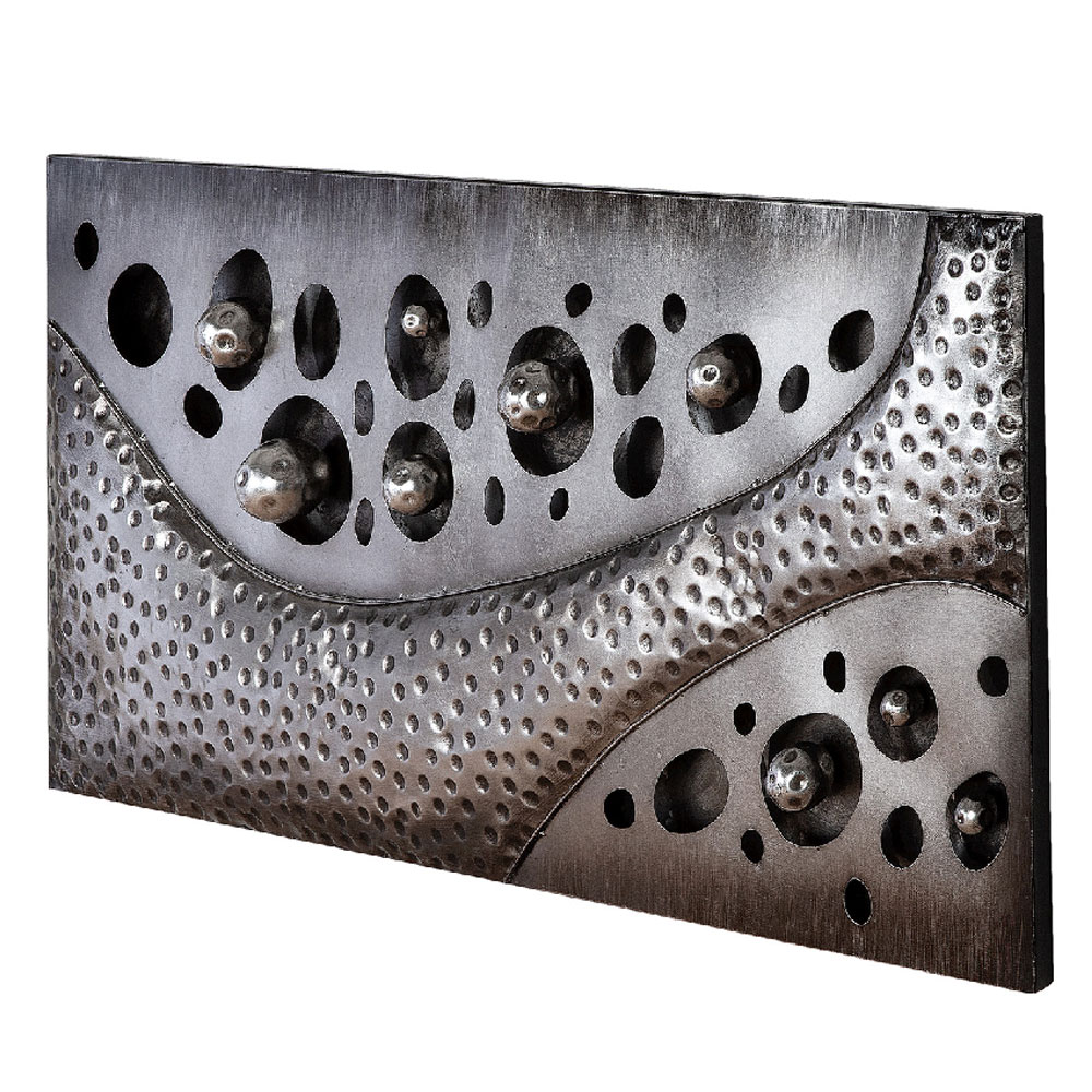 Omvara Metal Raised Dot Details Wall Art in Silver