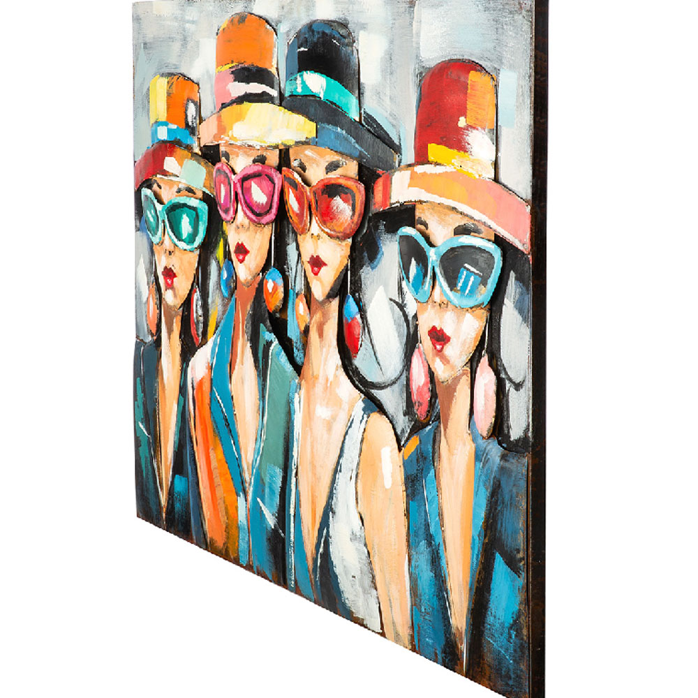 Omvara Metal Red Lips 4 Women Wall Art in Multicolour