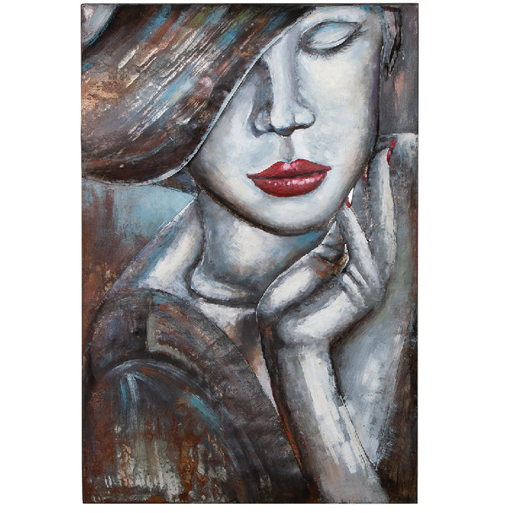 Omvara Metal Women Wall Art in Brown and White