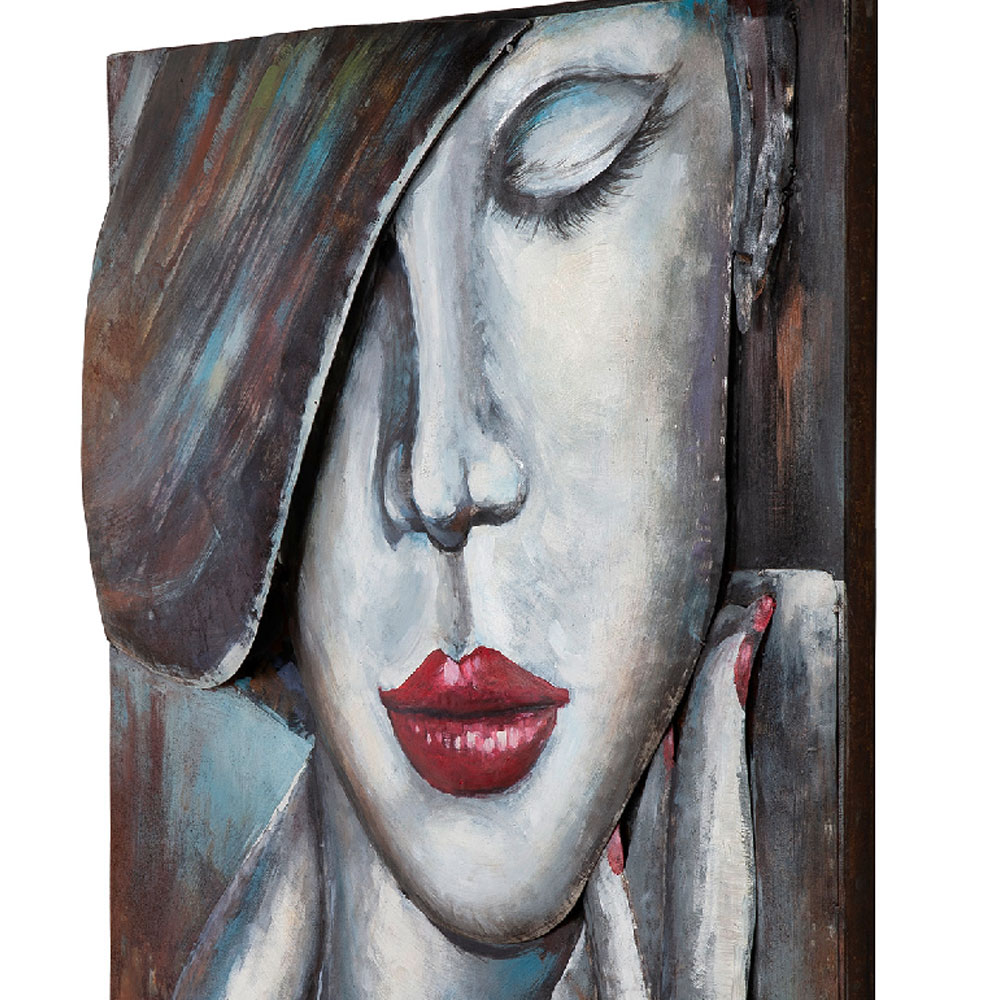 Omvara Metal Women Wall Art in Brown and White