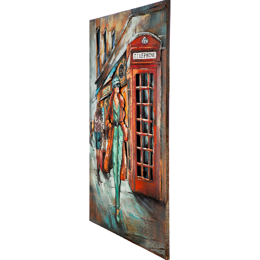 Omvara Metal Women Wall Art in Grey and Red
