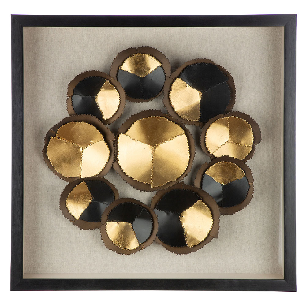 Omvara Plastic Geometric Wall Art in Black and Gold