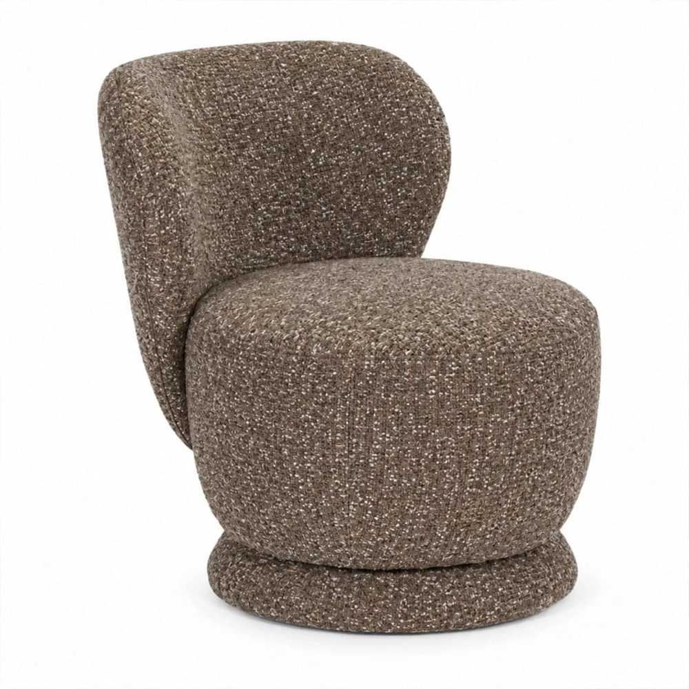 Omviro Fabric Swivel Accent Chair in Hazlenut