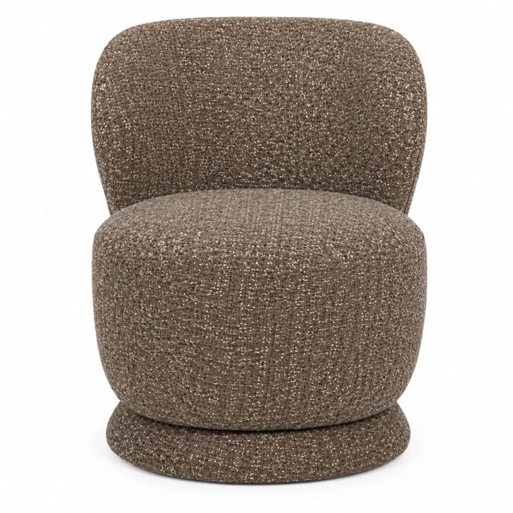Omviro Fabric Swivel Accent Chair in Hazlenut