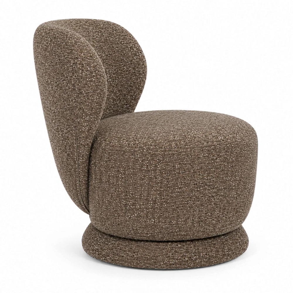 Omviro Fabric Swivel Accent Chair in Hazlenut