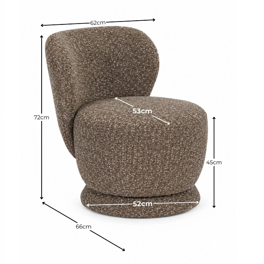 Omviro Fabric Swivel Accent Chair in Hazlenut