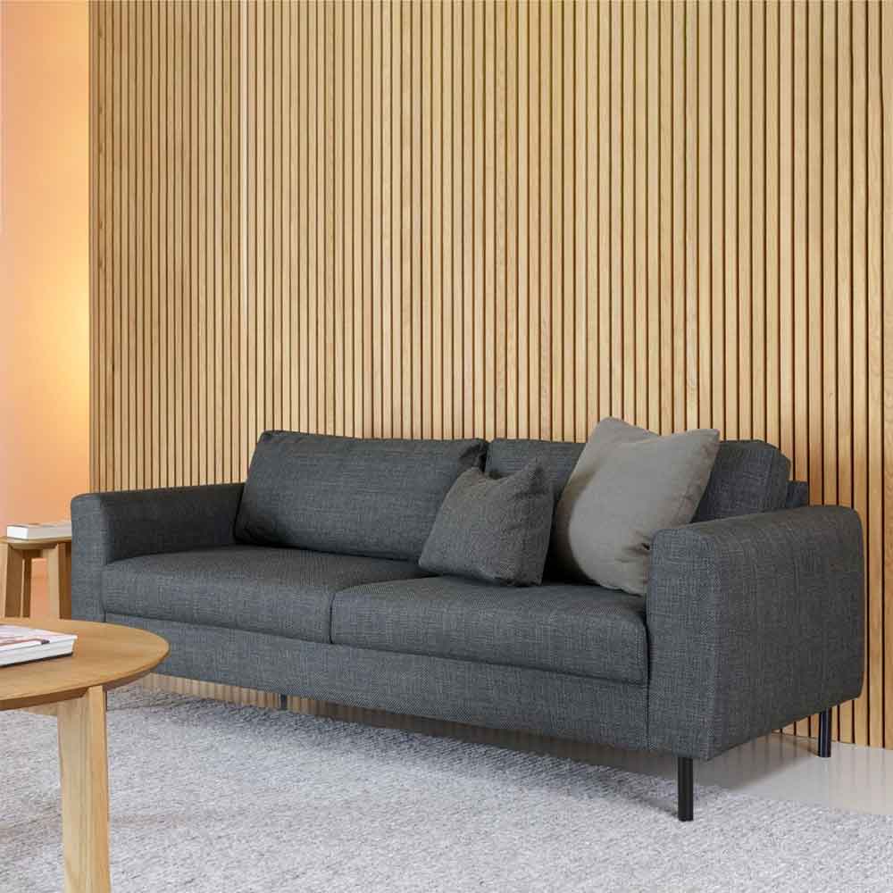 Onalaska Fabric 2+3 Seater Sofa Set In Basel Dark Grey