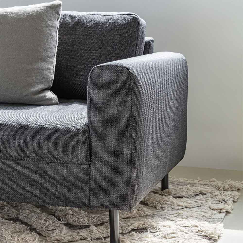 Onalaska Fabric 2+3 Seater Sofa Set In Basel Dark Grey