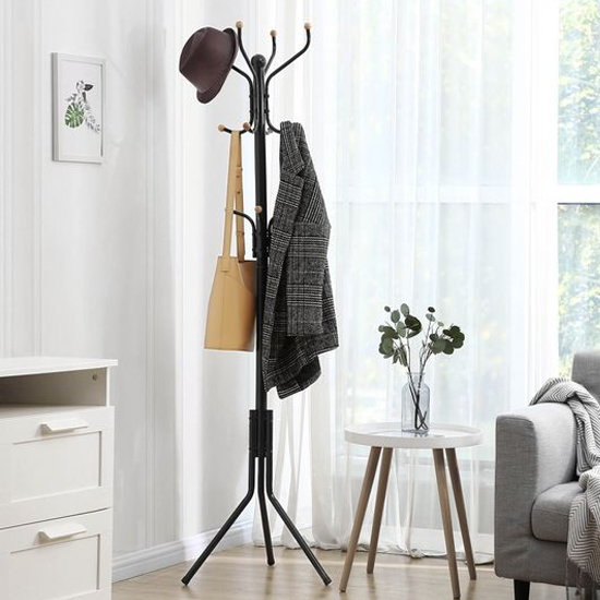 Onamia Metal Coat Rack Stand In Black | Furniture in Fashion