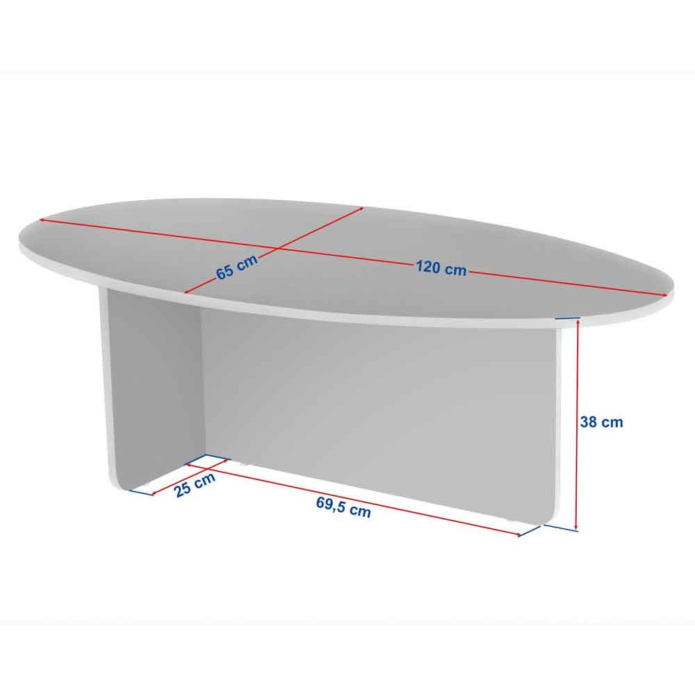Onara Oval Wooden Coffee Table in Travertine Marble Effect and Venezia Walnut
