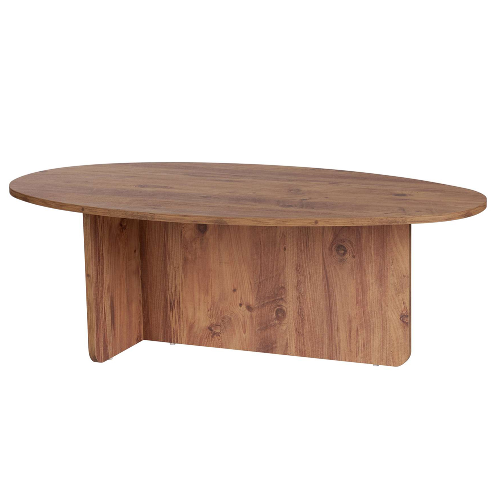 Onara Oval Wooden Coffee Table in Atlantic Pine