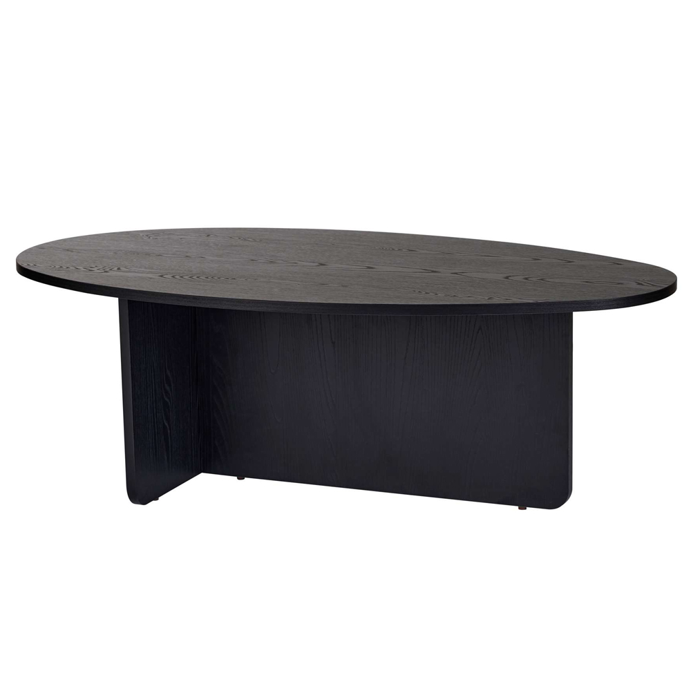 Onara Oval Wooden Coffee Table in Black