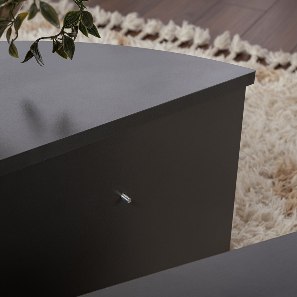 Onelio Oval Wooden Nest Of 2 Coffee Table in Anthracite