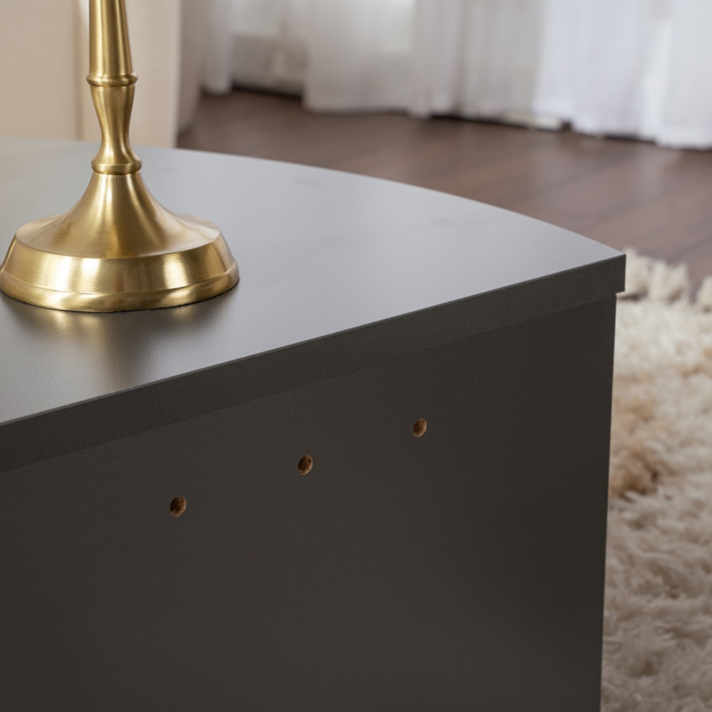 Onelio Oval Wooden Nest Of 2 Coffee Table in Anthracite