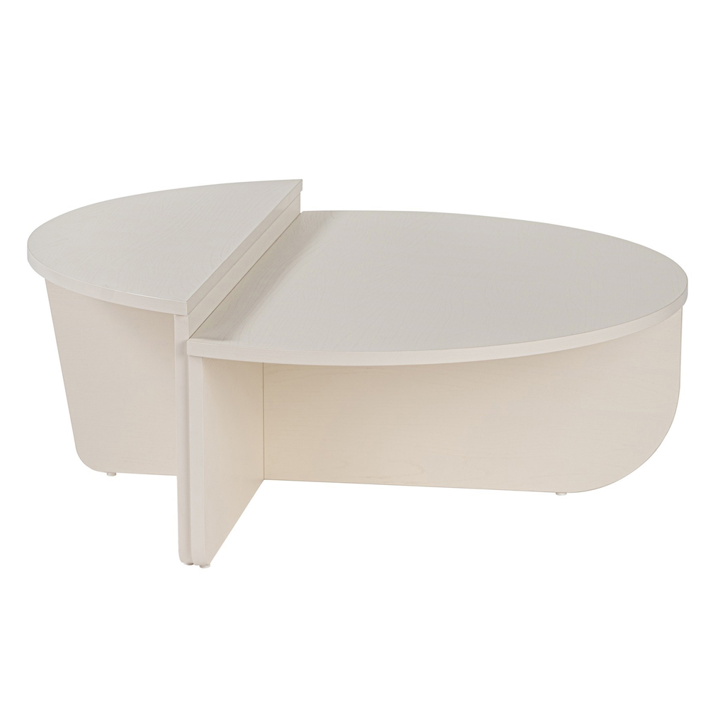 Onelio Oval Wooden Nest Of 2 Coffee Table in Cream White
