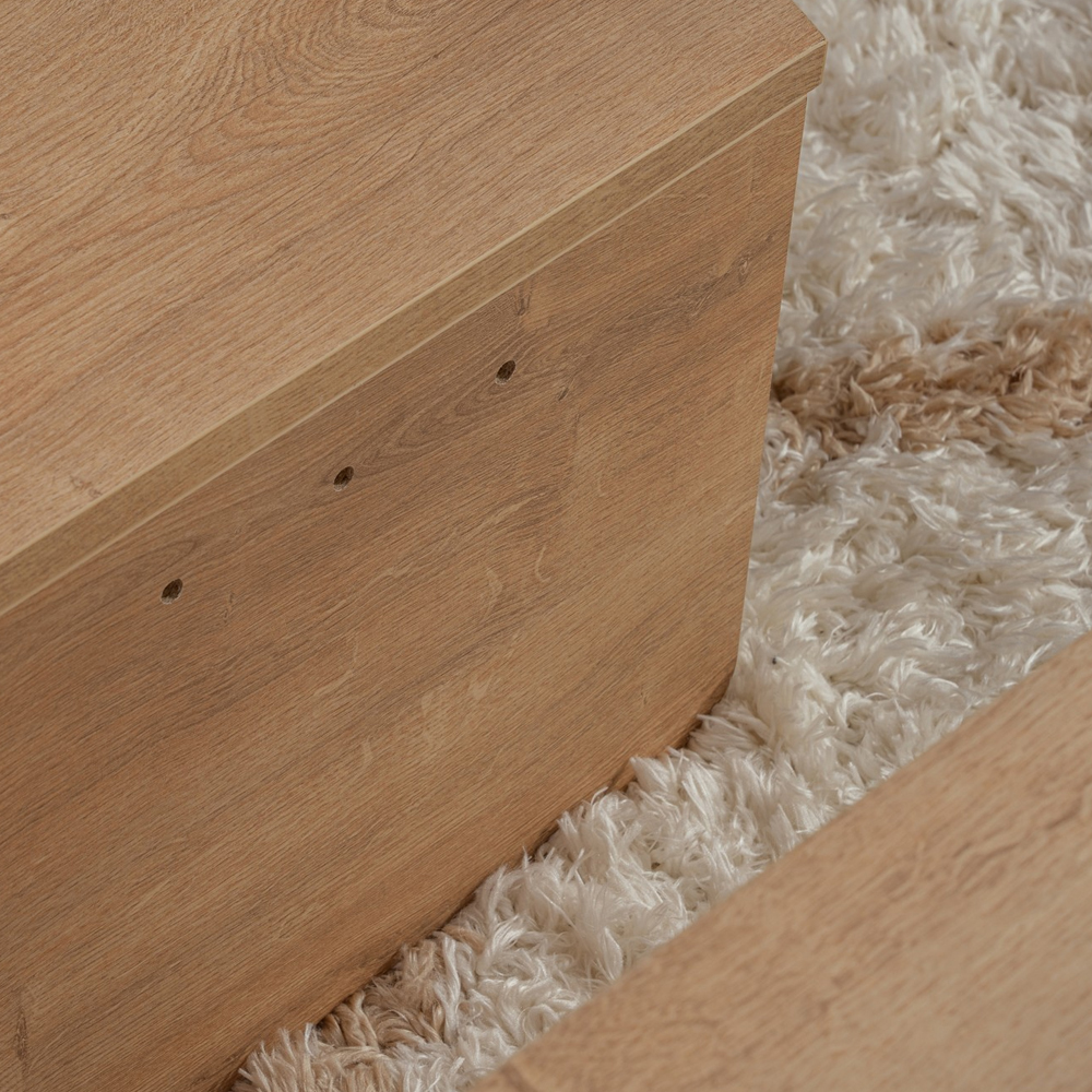 Onelio Oval Wooden Nest Of 2 Coffee Table in Honey Oak