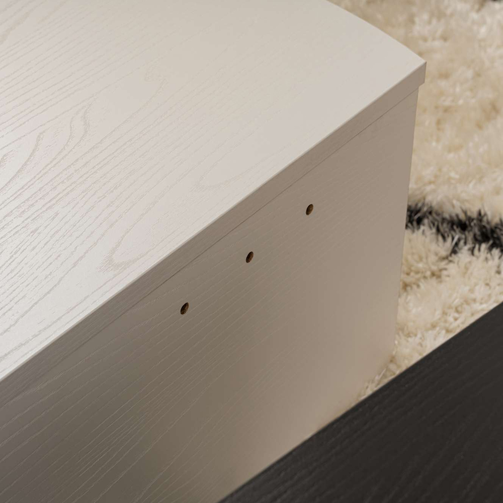 Onelio Oval Wooden Nest Of 2 Coffee Table in White and Black