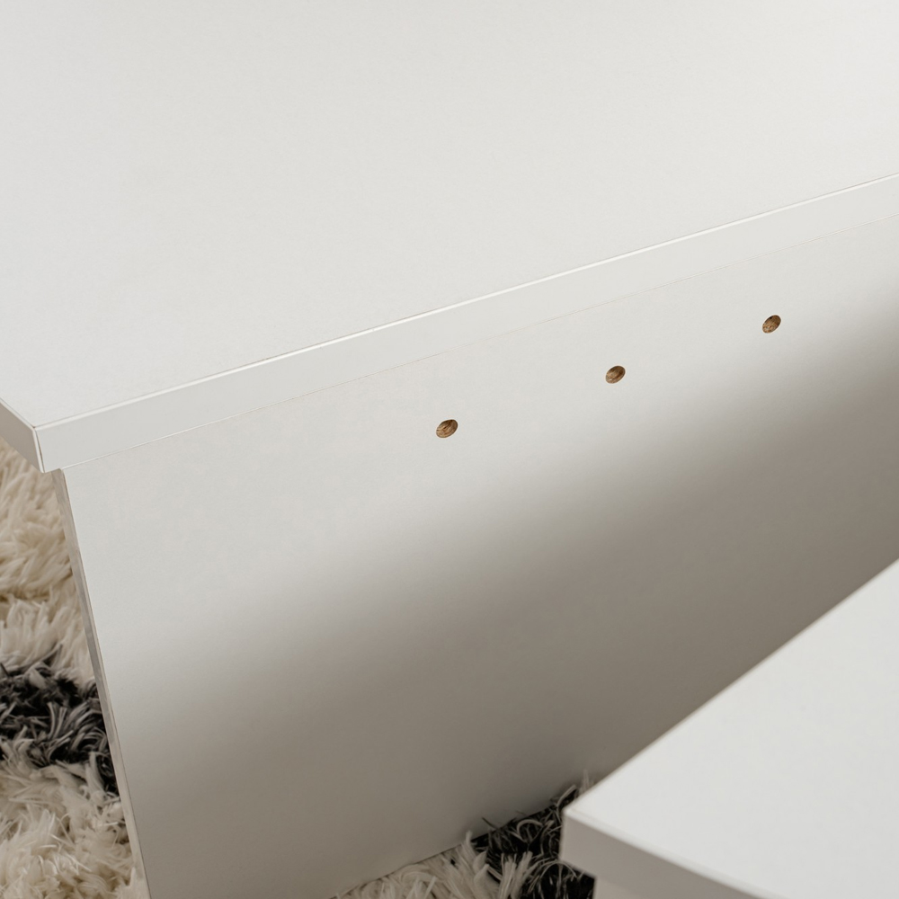 Onelio Oval Wooden Nest Of 2 Coffee Table in White