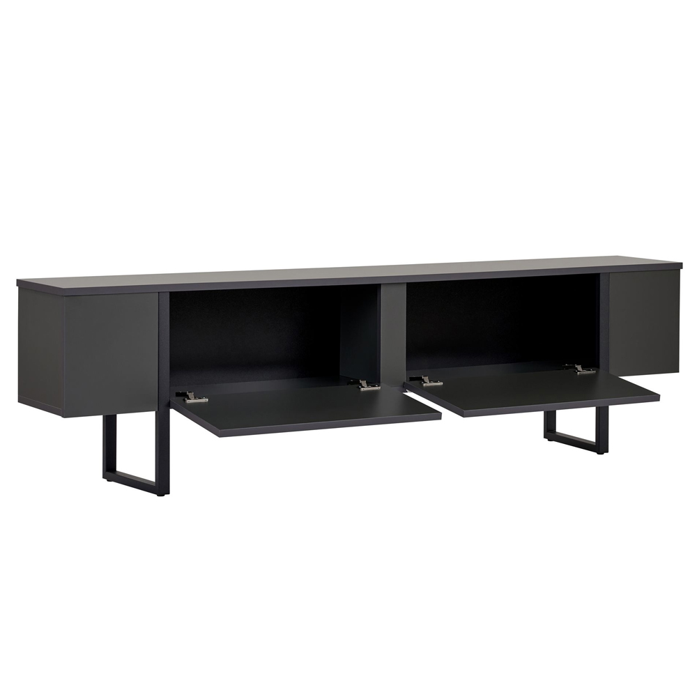 Nordic Wooden TV Stand with Metal Legs in Anthracite and Black