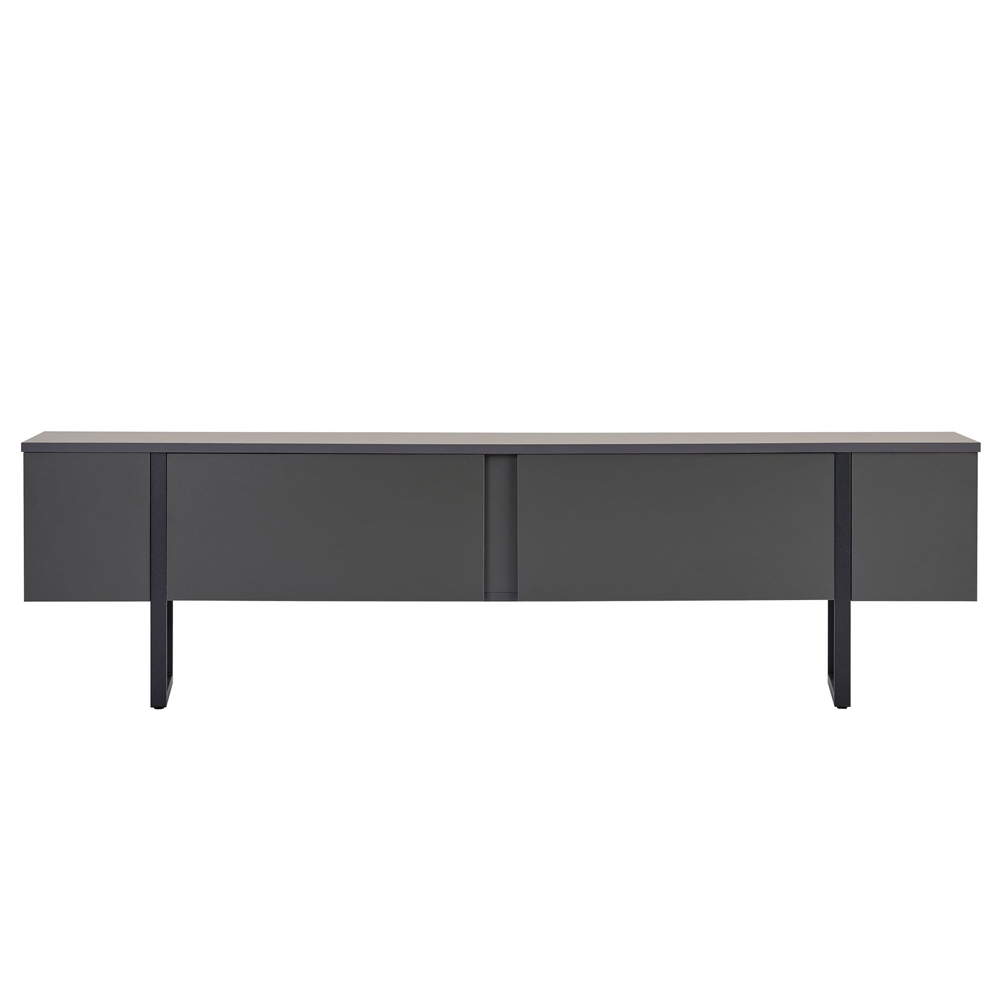 Nordic Wooden TV Stand with Metal Legs in Anthracite and Black
