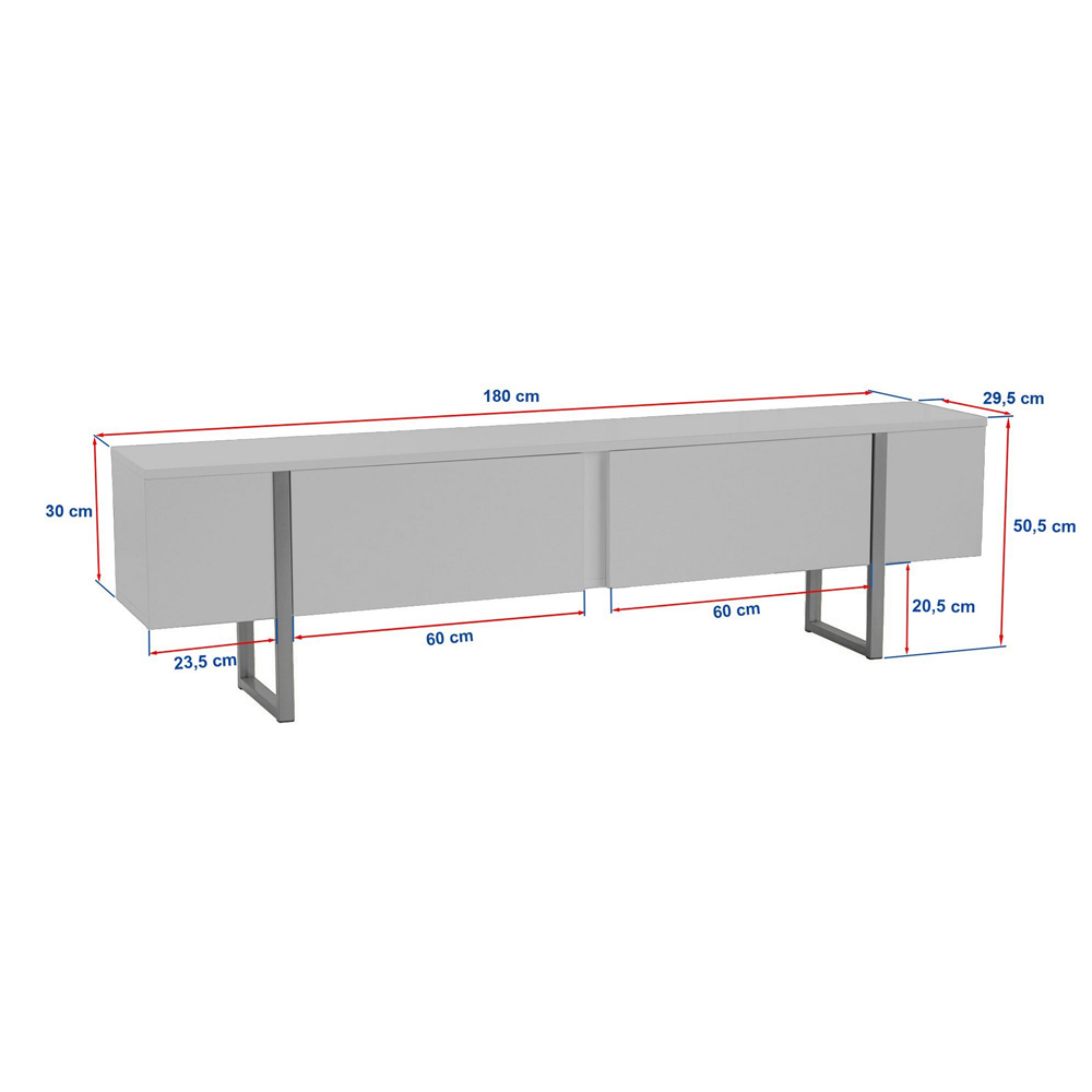 Nordic Wooden TV Stand with Metal Legs in Anthracite and Black