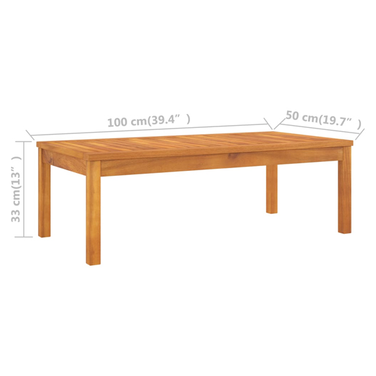 Oni Rectangular Outdoor Wooden Coffee Table In Natural