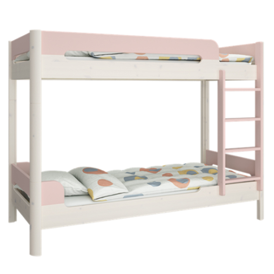 Oniria Wooden Bunk Bed With Guest Bed In Whitewash Blue FiF