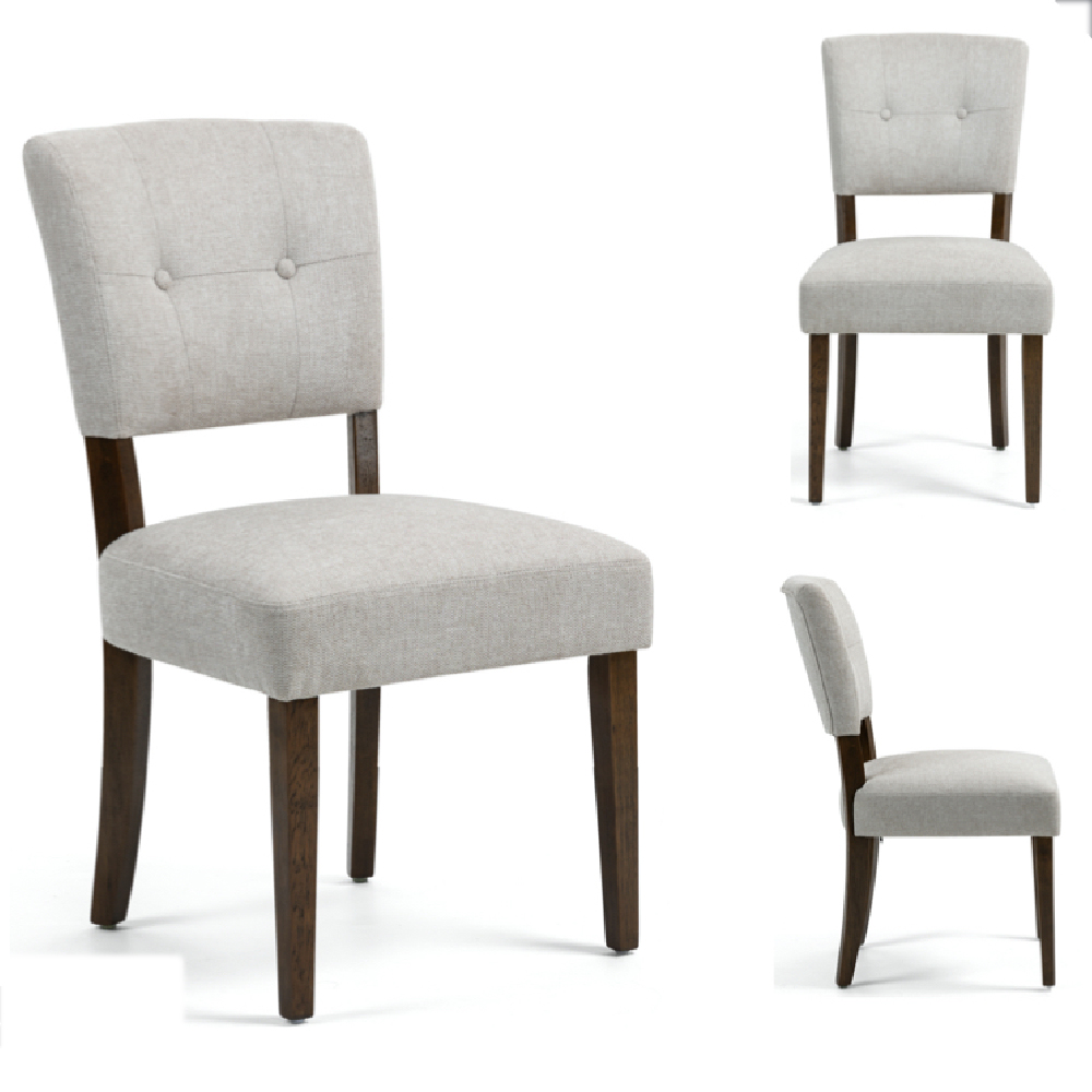 Ontario Beige Fabric Dining Chairs In Pair