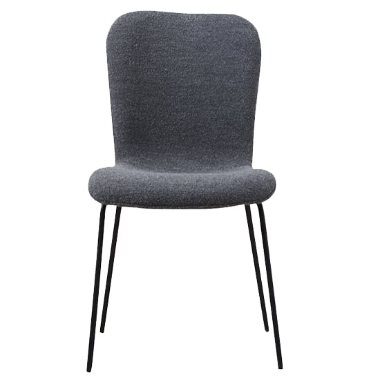 Product photograph of Ontario Fabric Dining Chair In Dark Grey With Black Metal Frame from Furniture in Fashion