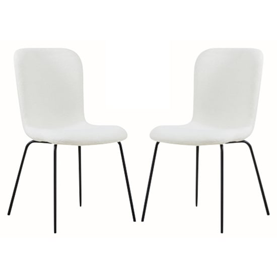 Product photograph of Ontario Ivory Fabric Dining Chairs With Black Frame In Pair from Furniture in Fashion