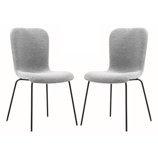 Product photograph of Ontario Light Grey Fabric Dining Chairs With Black Frame In Pair from Furniture in Fashion