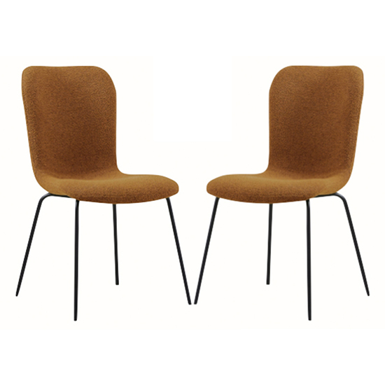 Product photograph of Ontario Tan Fabric Dining Chairs With Black Frame In Pair from Furniture in Fashion