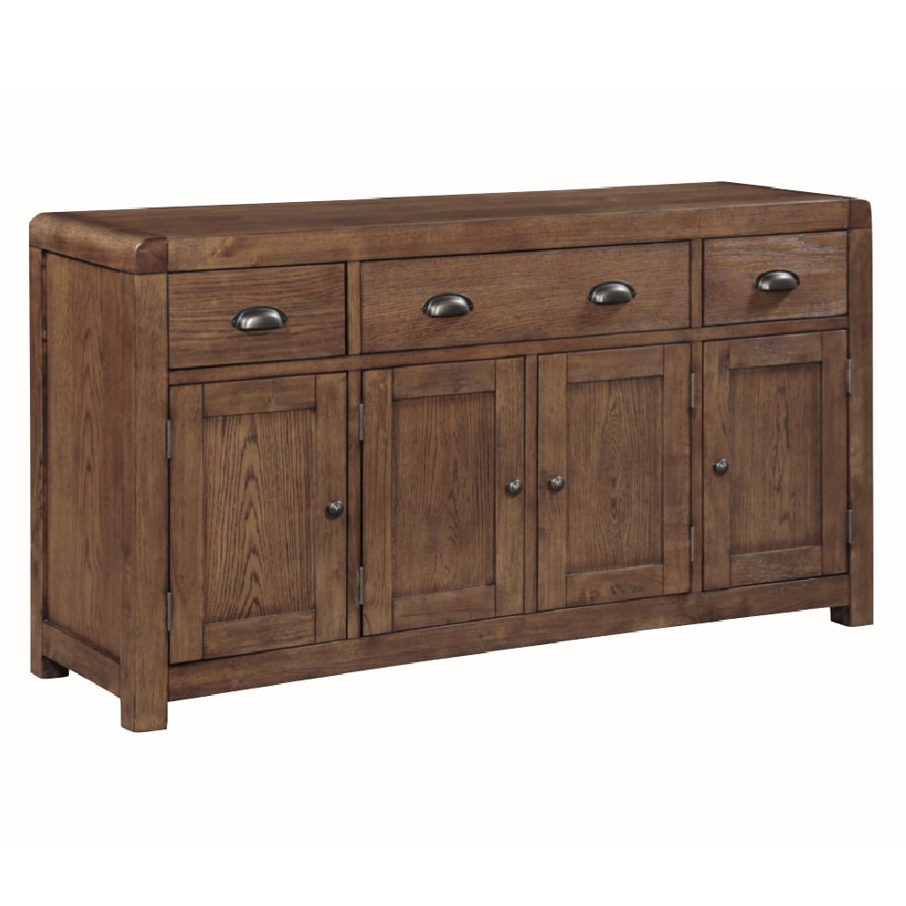 Ontario Wooden Sideboard With 4 Doors 3 Drawers In Dark Oak