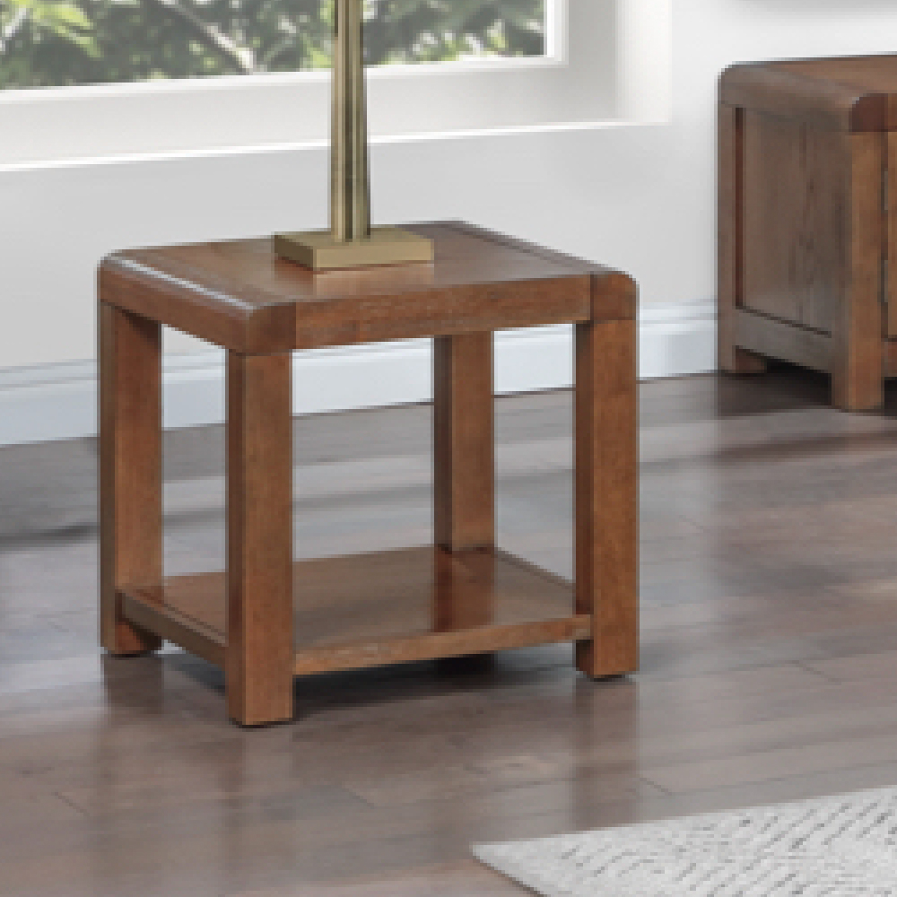 Ontario Wooden Square End Table In Dark Oak