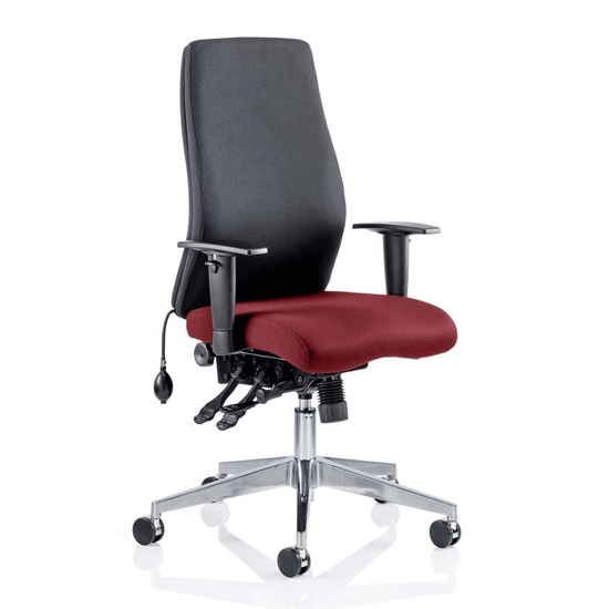 Onyx Black Back Office Chair With Ginseng Chilli Seat