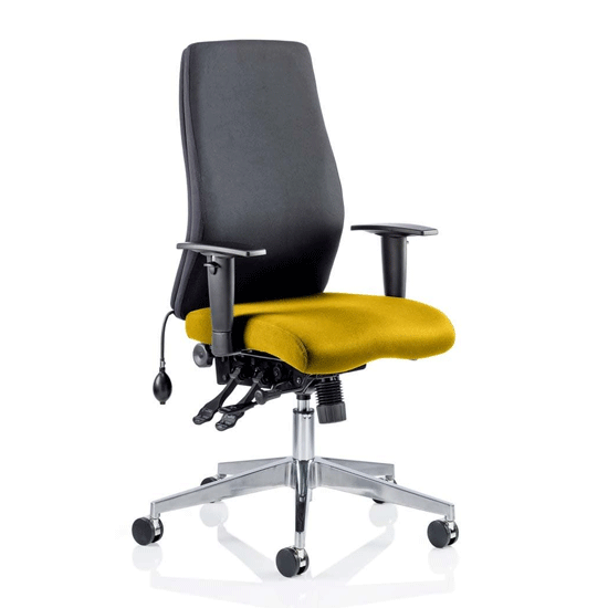 Product photograph of Onyx Black Back Office Chair With Senna Yellow Seat from Furniture in Fashion