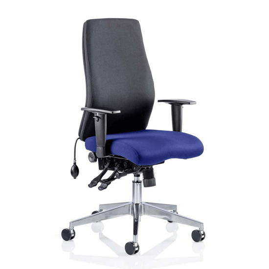 Onyx Black Back Office Chair With Stevia Blue Seat