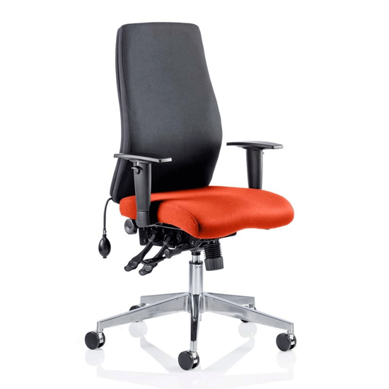 Read more about Onyx black back office chair with tabasco red seat