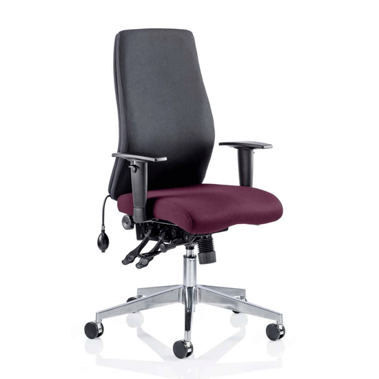 Photo of Onyx black back office chair with tansy purple seat