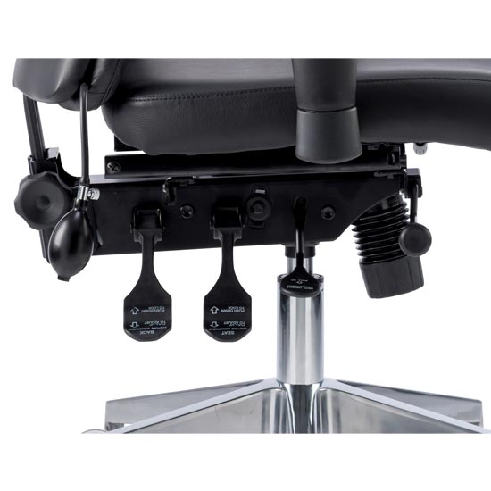 Onyx Ergo Leather Office Chair In Black With Headrest And Arms