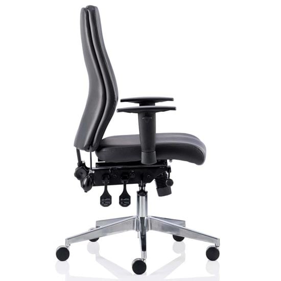 Onyx Ergo Leather Posture Office Chair In Black With Arms_2