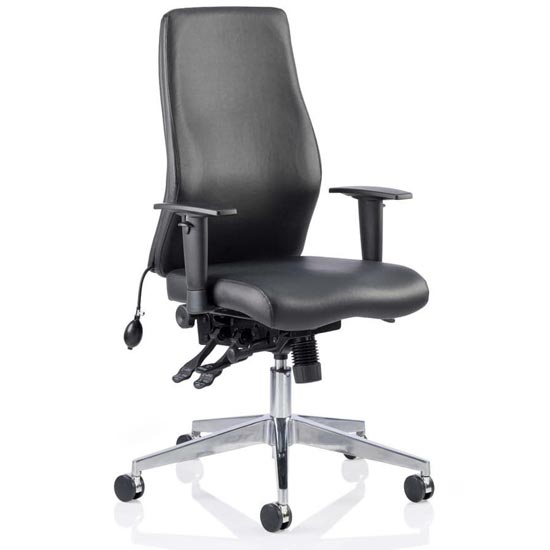 Read more about Onyx ergo leather posture office chair in black with arms