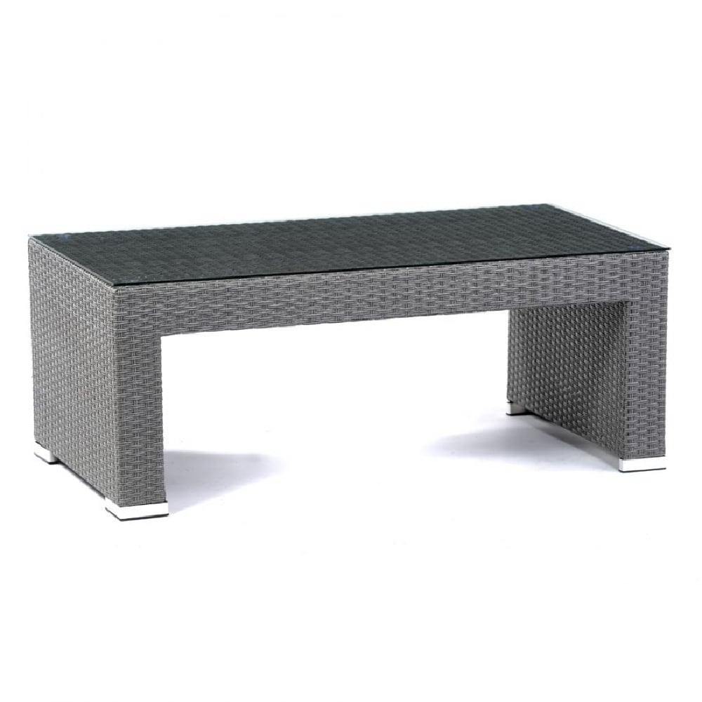 Product photograph of Onyx Glass Top Coffee Table With Rattan Base from Furniture in Fashion