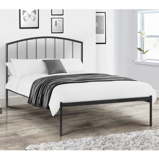 Read more about Odelia metal double bed in satin grey