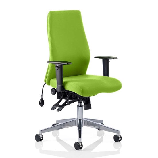 Product photograph of Onyx Office Chair In Myrrh Green With Arms from Furniture in Fashion