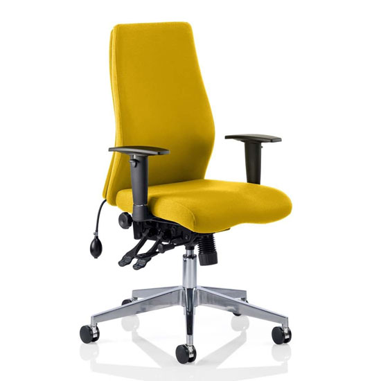 Product photograph of Onyx Office Chair In Senna Yellow With Arms from Furniture in Fashion