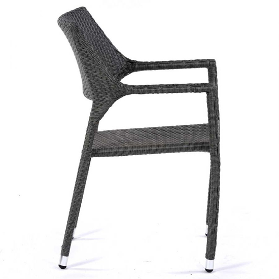 Onyx Grey Outdoor Rattan Armchair In Pair