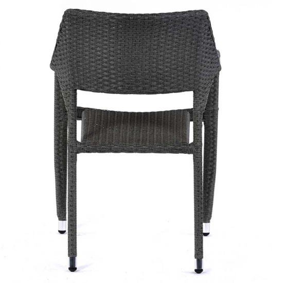 Onyx Grey Outdoor Rattan Armchair In Pair